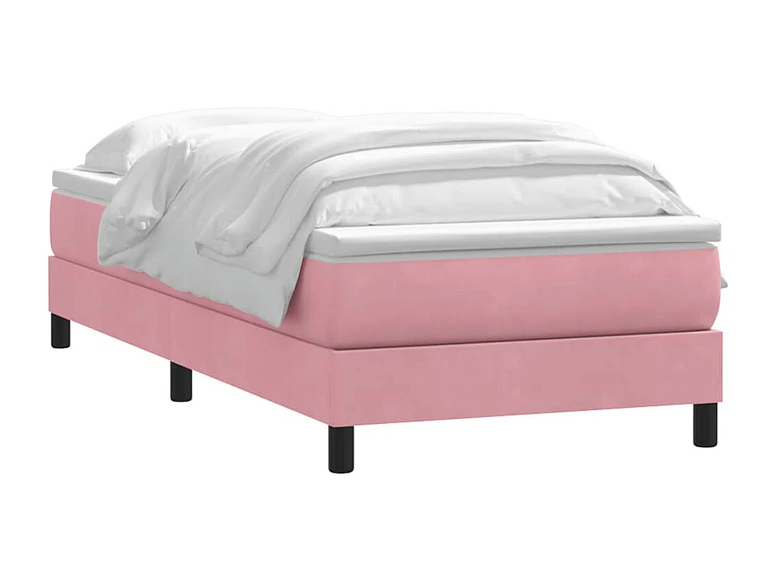 Cama com molas/colchão rosa 90x210 cm veludo