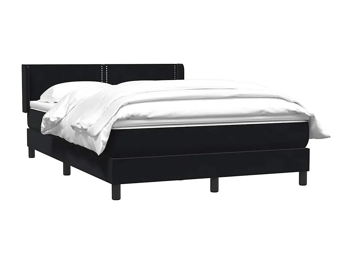 Cama com molas/colchão 140x220 cm veludo preto