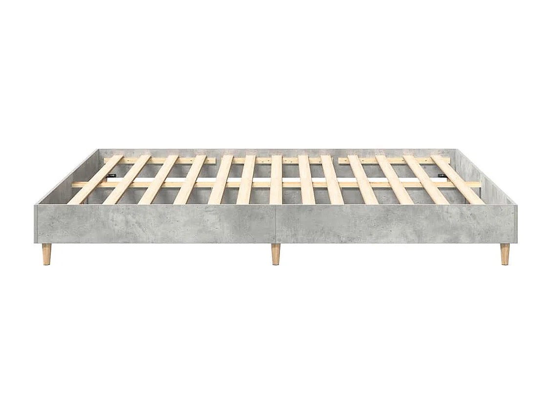 Cadre de lit sans matelas gris béton 160x200 cm bois ingénierie