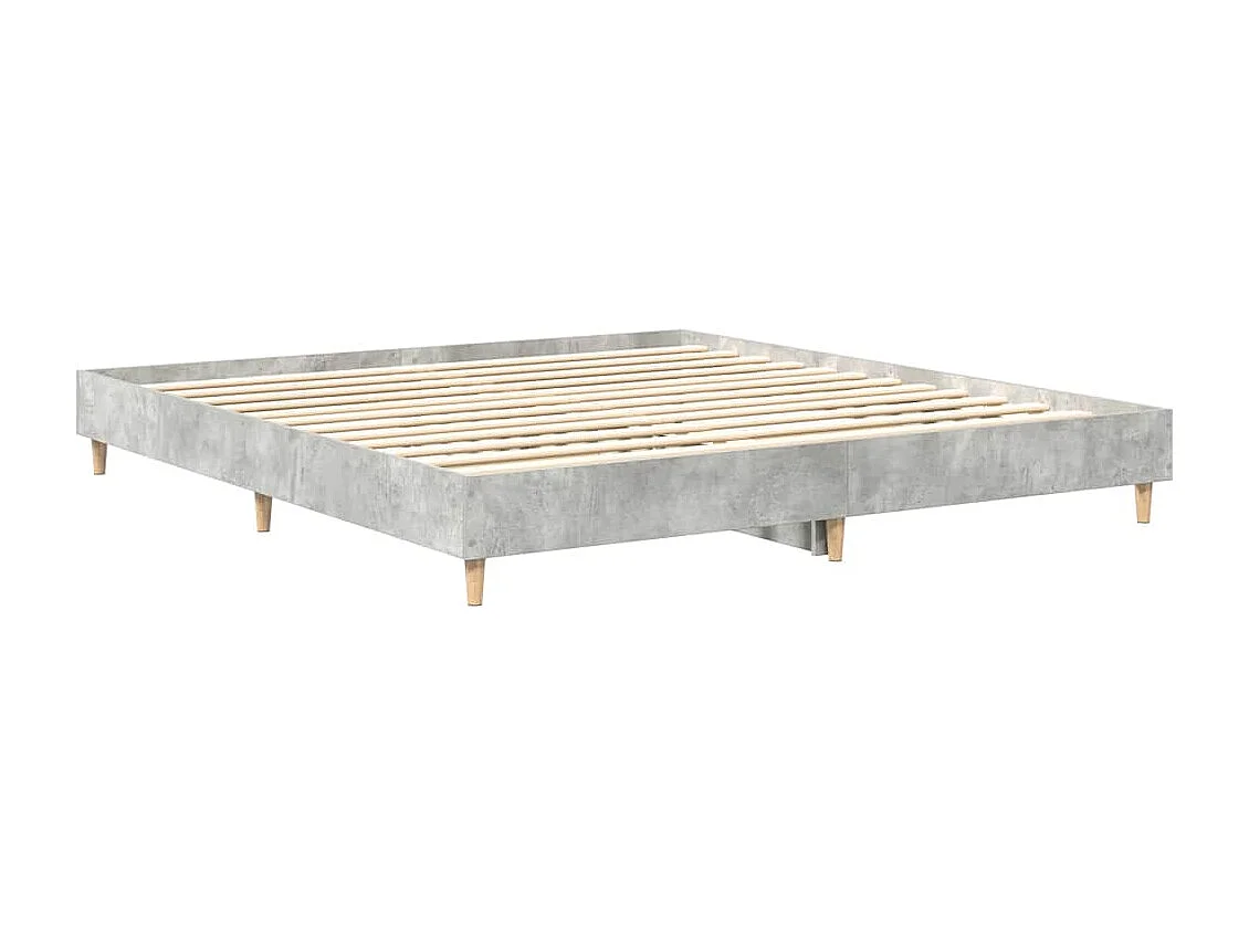 Cadre de lit sans matelas gris béton 160x200 cm bois ingénierie