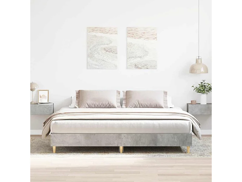 Cadre de lit sans matelas gris béton 160x200 cm bois ingénierie