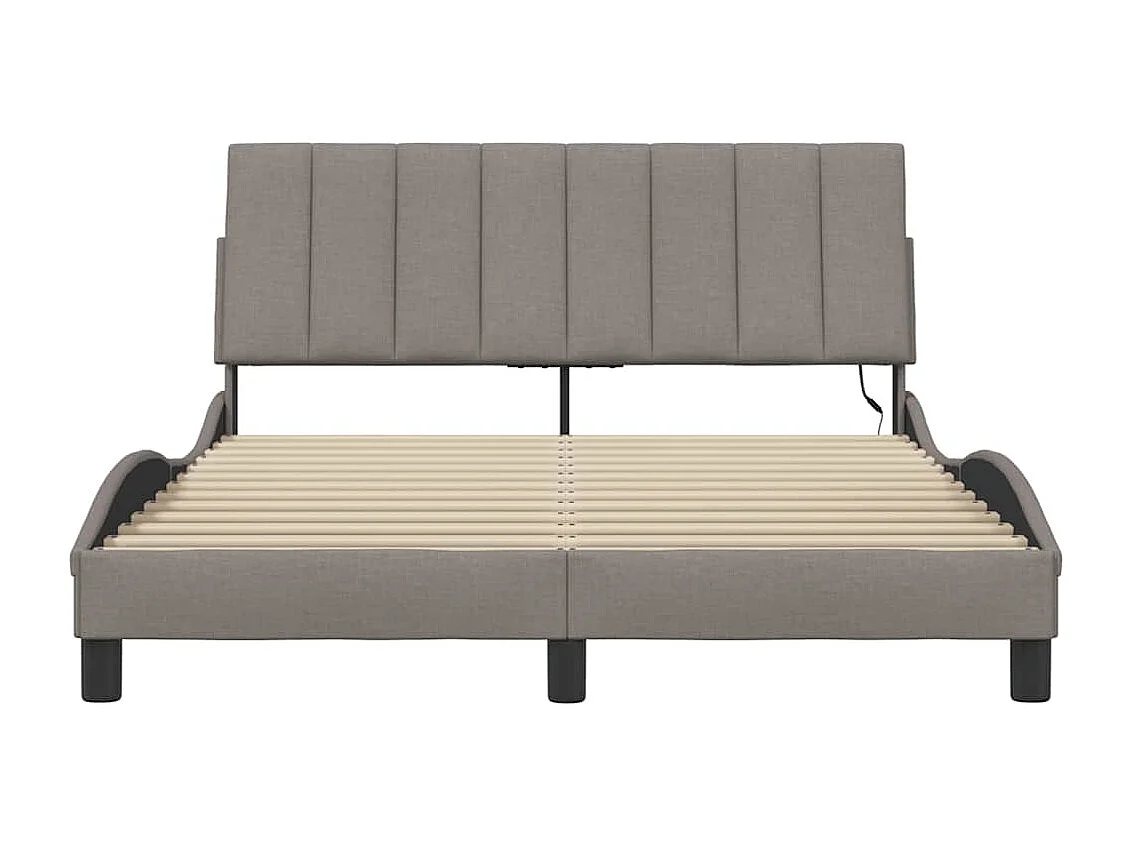 Cadre de lit sans matelas taupe 120x200 cm tissu