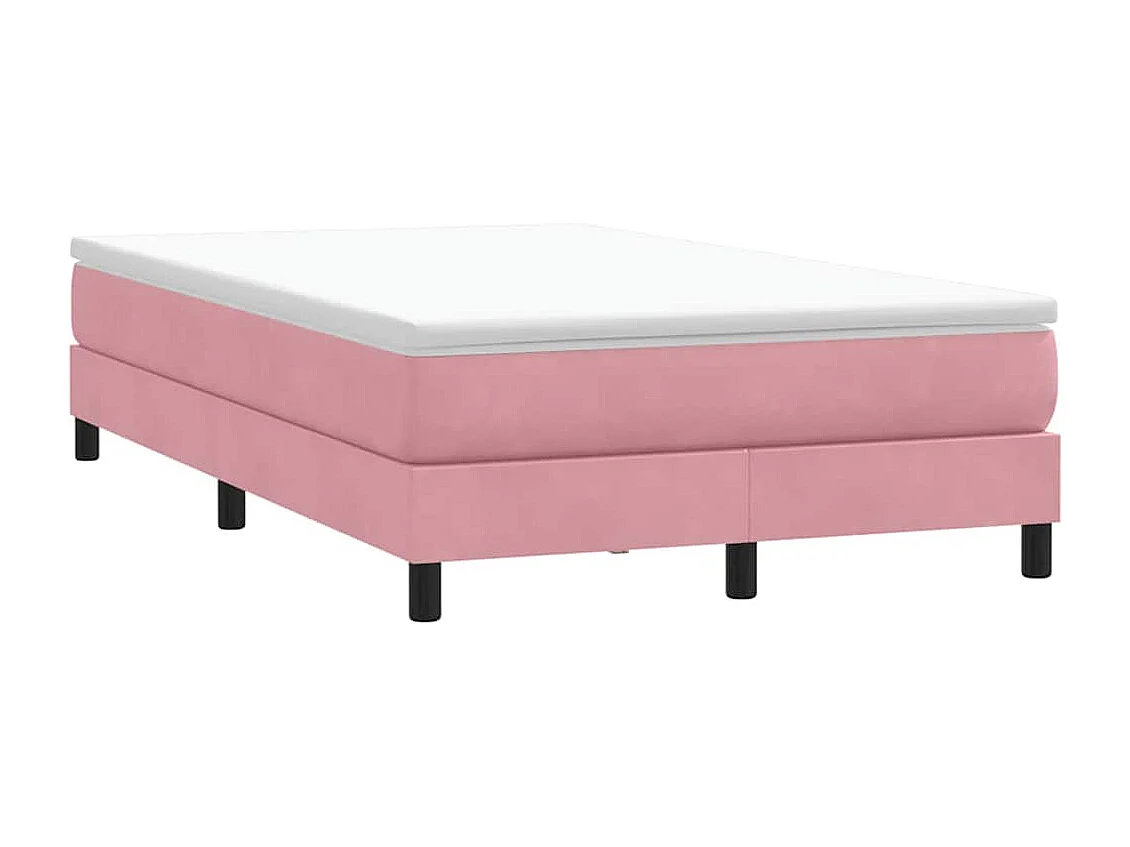 Box Cama de primavera sem Colchão Rosa 120x210 cm Veludo