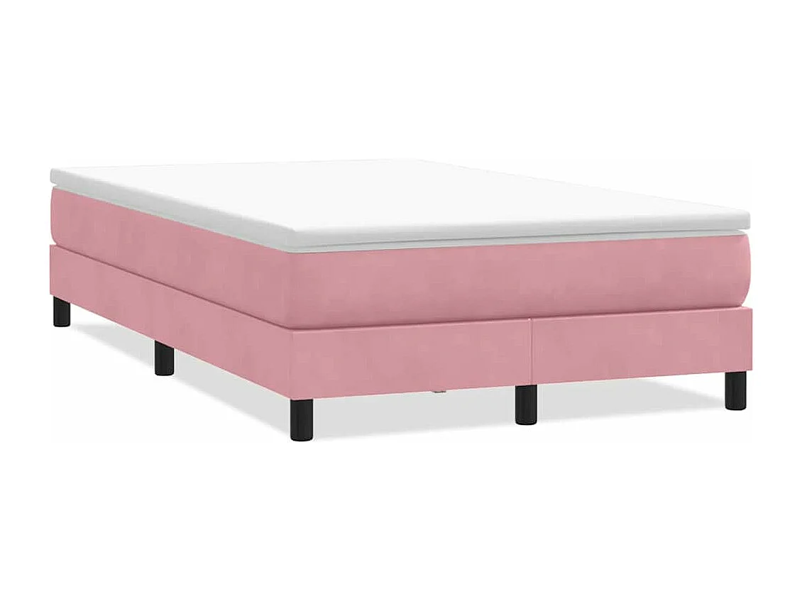 Box Cama de primavera sem Colchão Rosa 120x210 cm Veludo