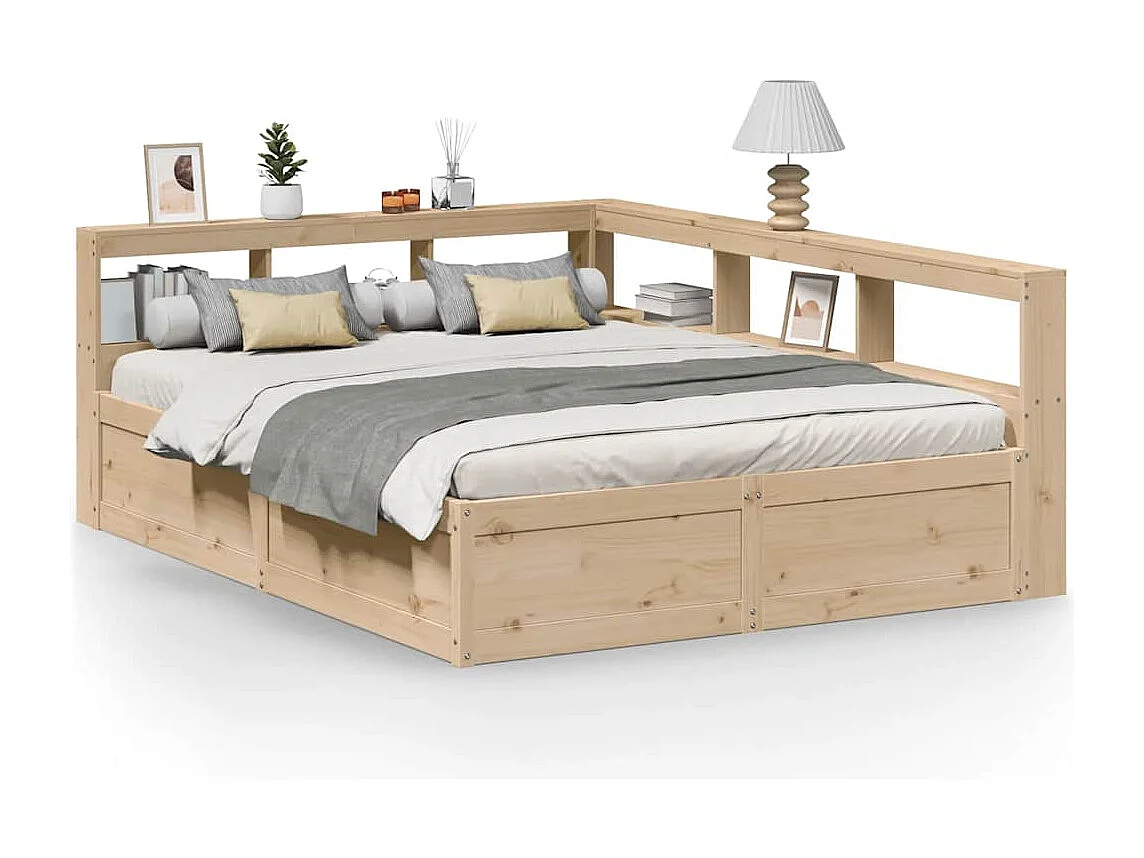 Cama com estante sem colchão 140x200 cm pinho maciço