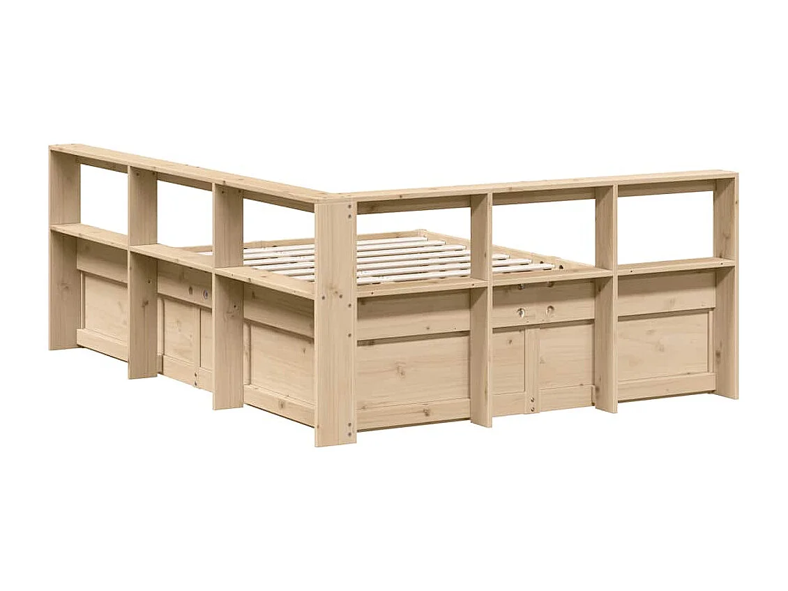 Cama com estante sem colchão 140x200 cm pinho maciço