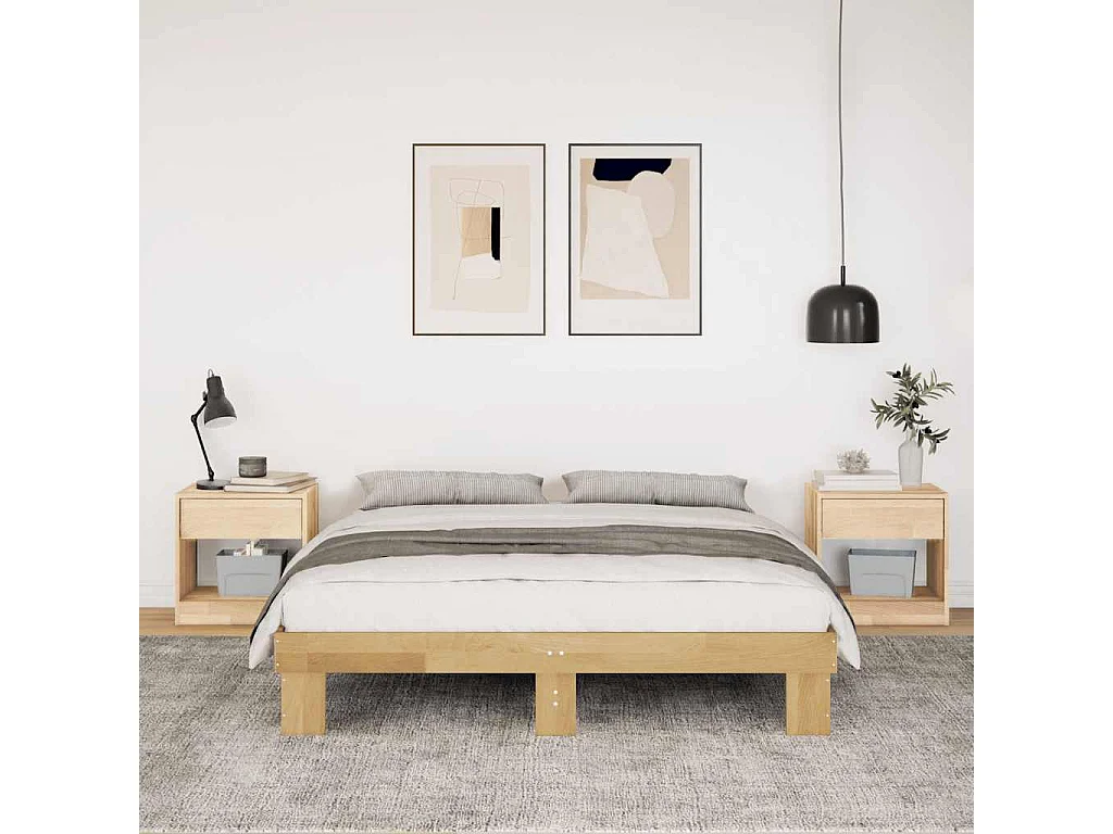Bedframe zonder matras 160x200 cm massief hout eiken