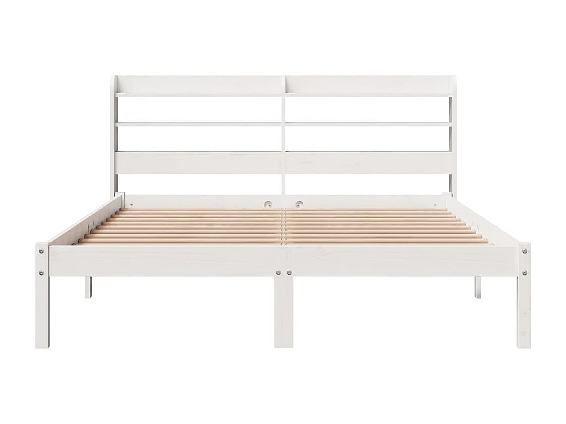 Cadre de lit sans matelas blanc 135x190 cm bois de pin massif