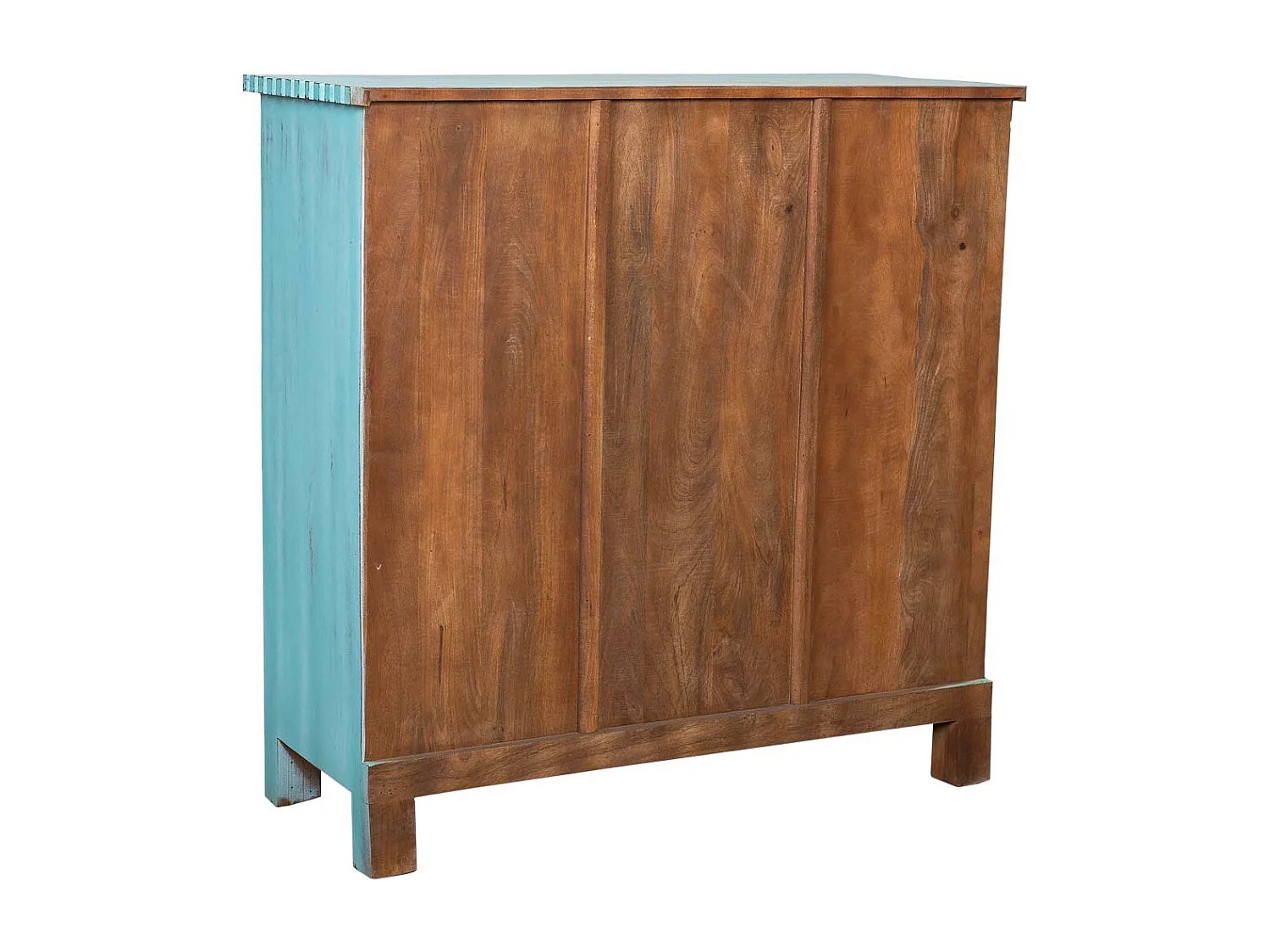 Buffet en bois vieilli bleu 101x41x101