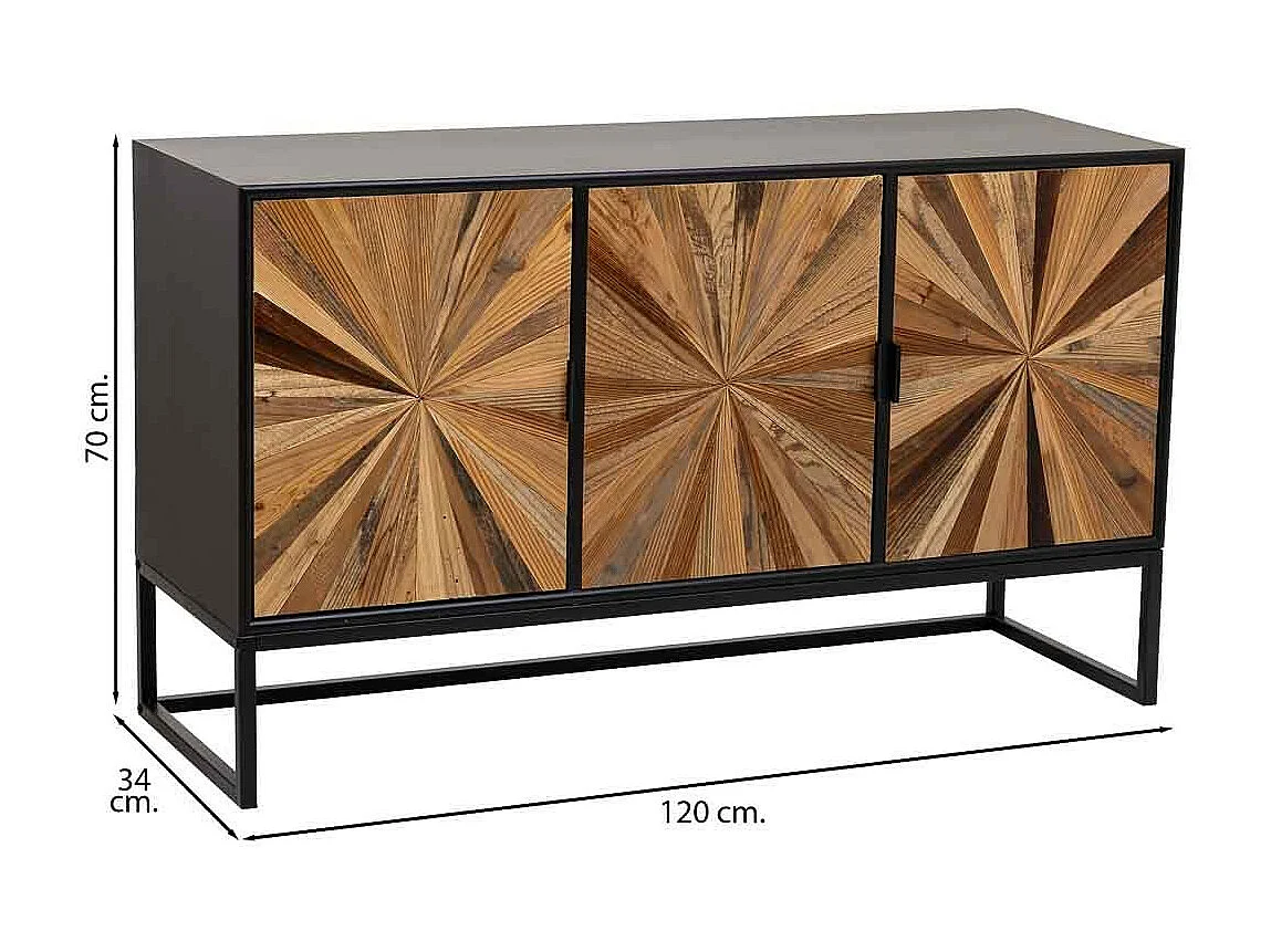 Credenza in legno marrone 120x34x70h cm