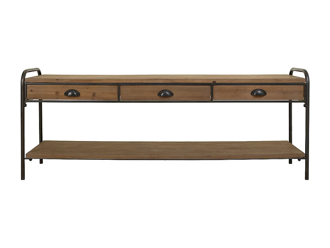 Aparador de madera y metal marrón 149x38x58h cm