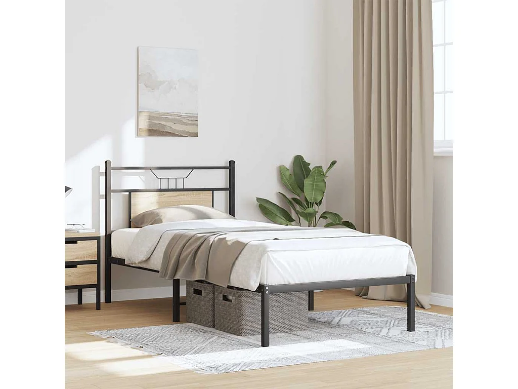 Cadre de lit sans matelas chêne sonoma 90x190 cm