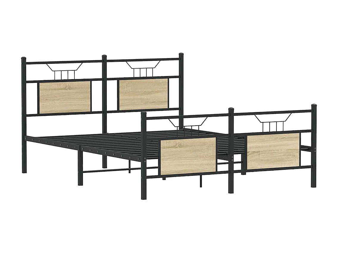 Cadre de lit sans matelas chêne sonoma 140x190 cm