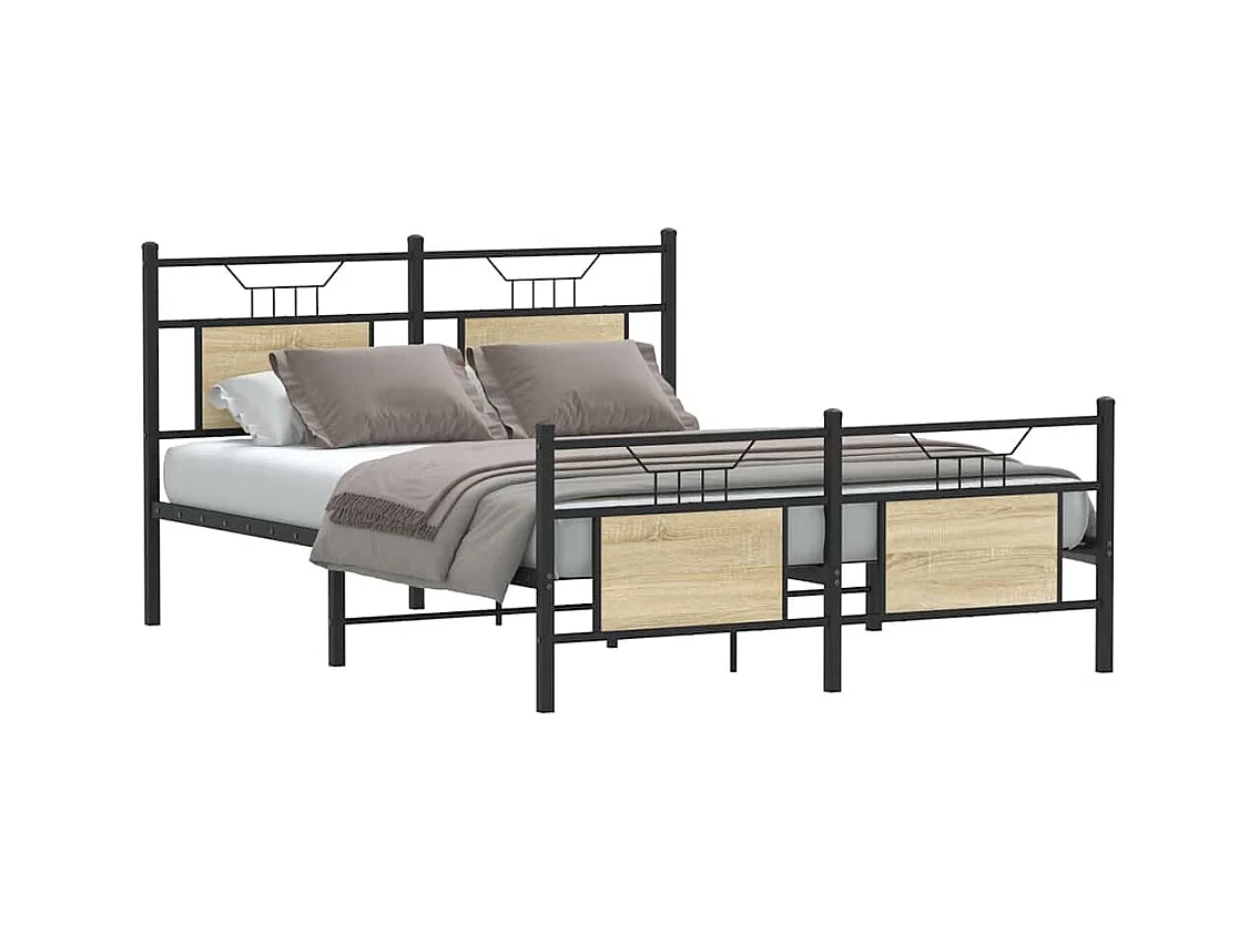 Cadre de lit sans matelas chêne sonoma 140x190 cm