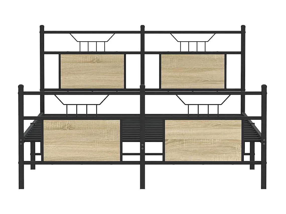Cadre de lit sans matelas chêne sonoma 140x190 cm