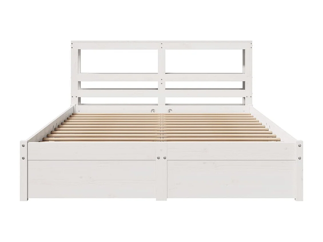 Cadre de lit avec tête de lit sans matelas blanc 140x190 cm