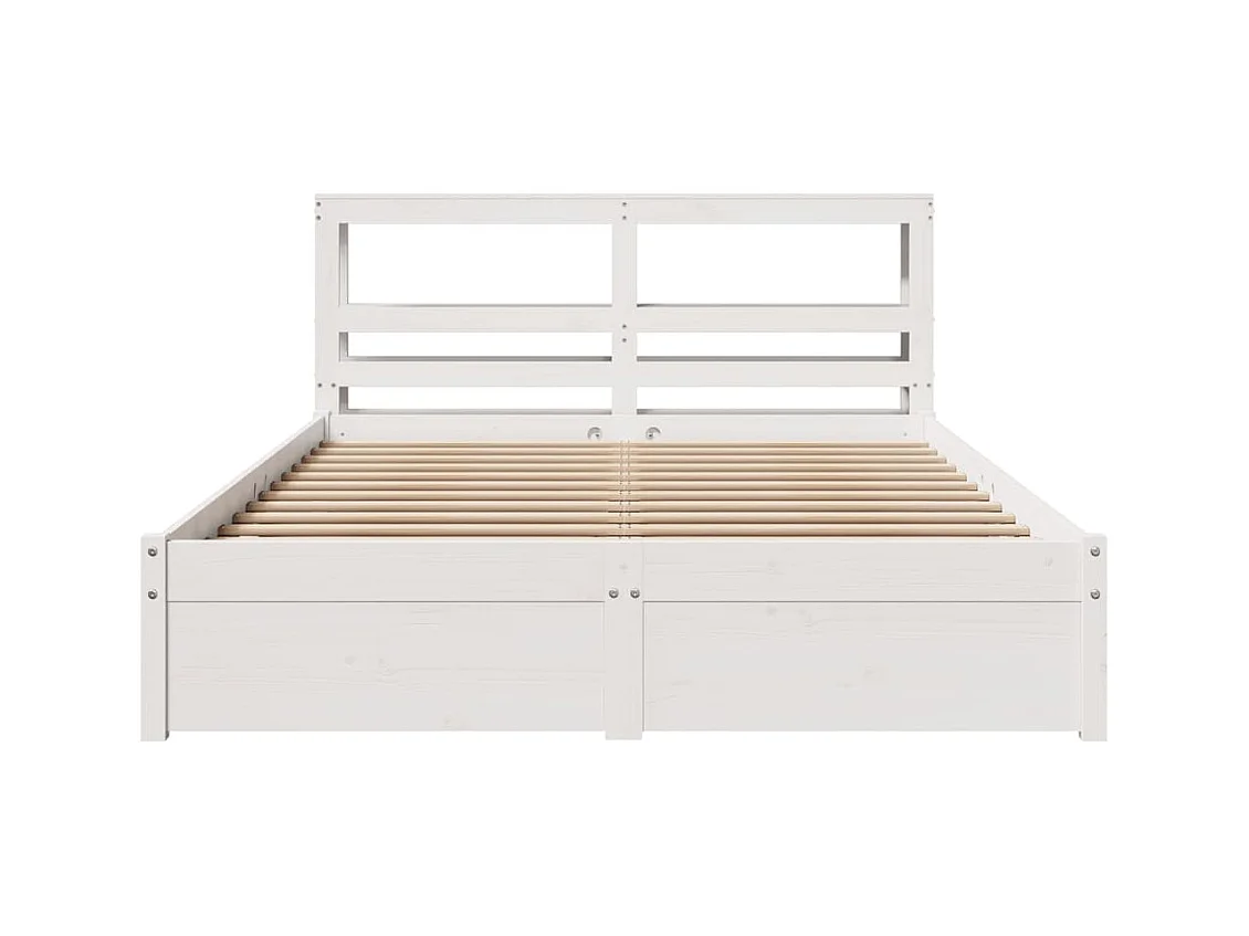 Cadre de lit avec tête de lit sans matelas blanc 140x190 cm