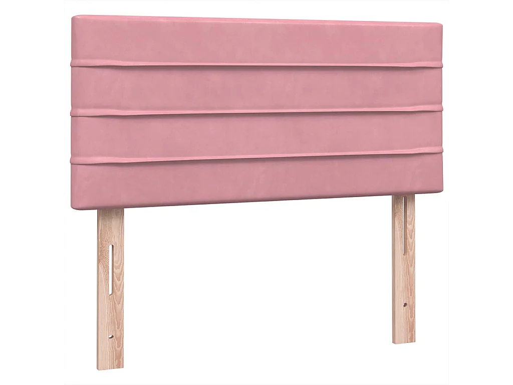 Sommier à lattes de lit avec matelas rose 80x220 cm velours