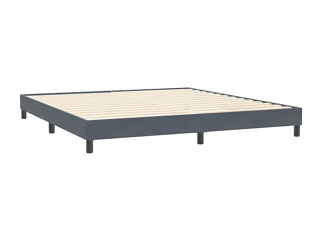 Sommier à lattes de lit et matelas gris foncé 200x210cm velours