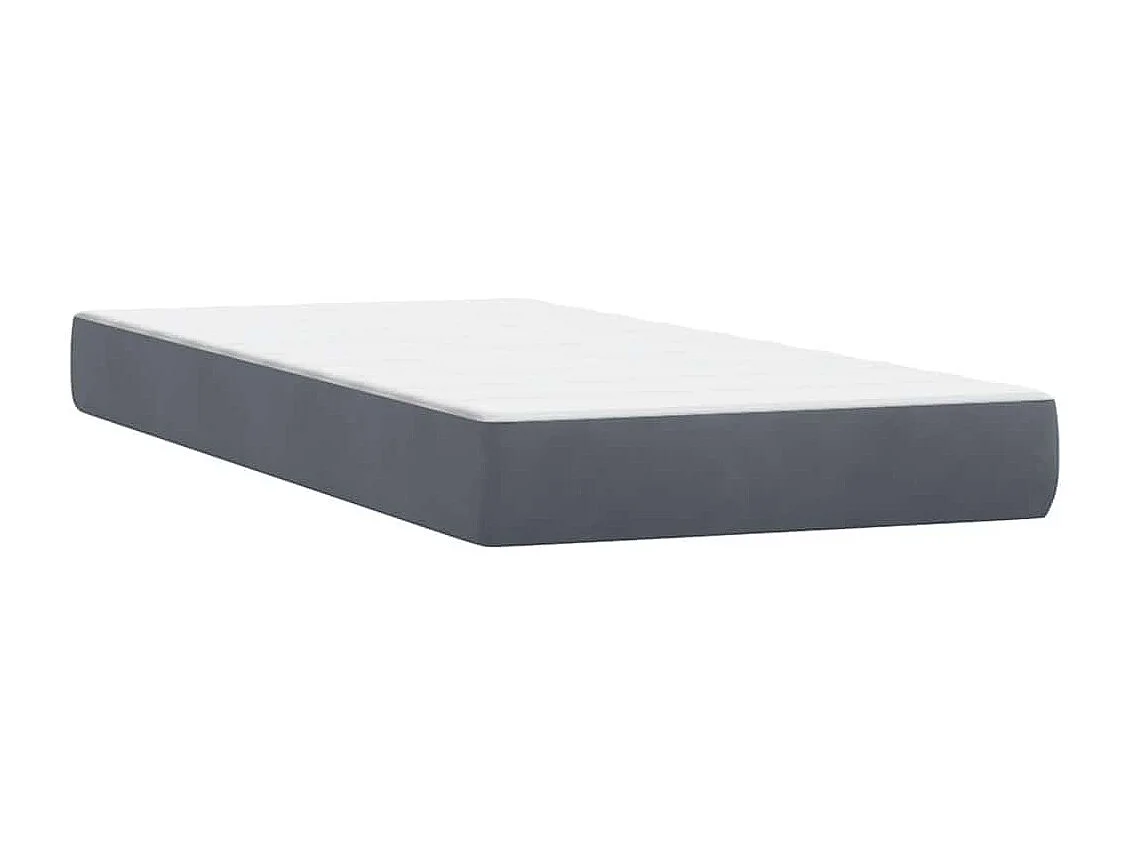 Sommier à lattes de lit et matelas gris foncé 200x210cm velours