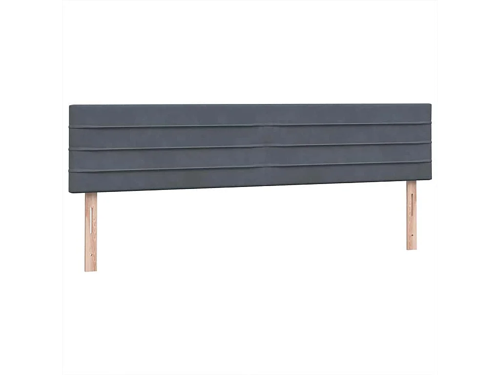 Sommier à lattes de lit et matelas gris foncé 200x210cm velours