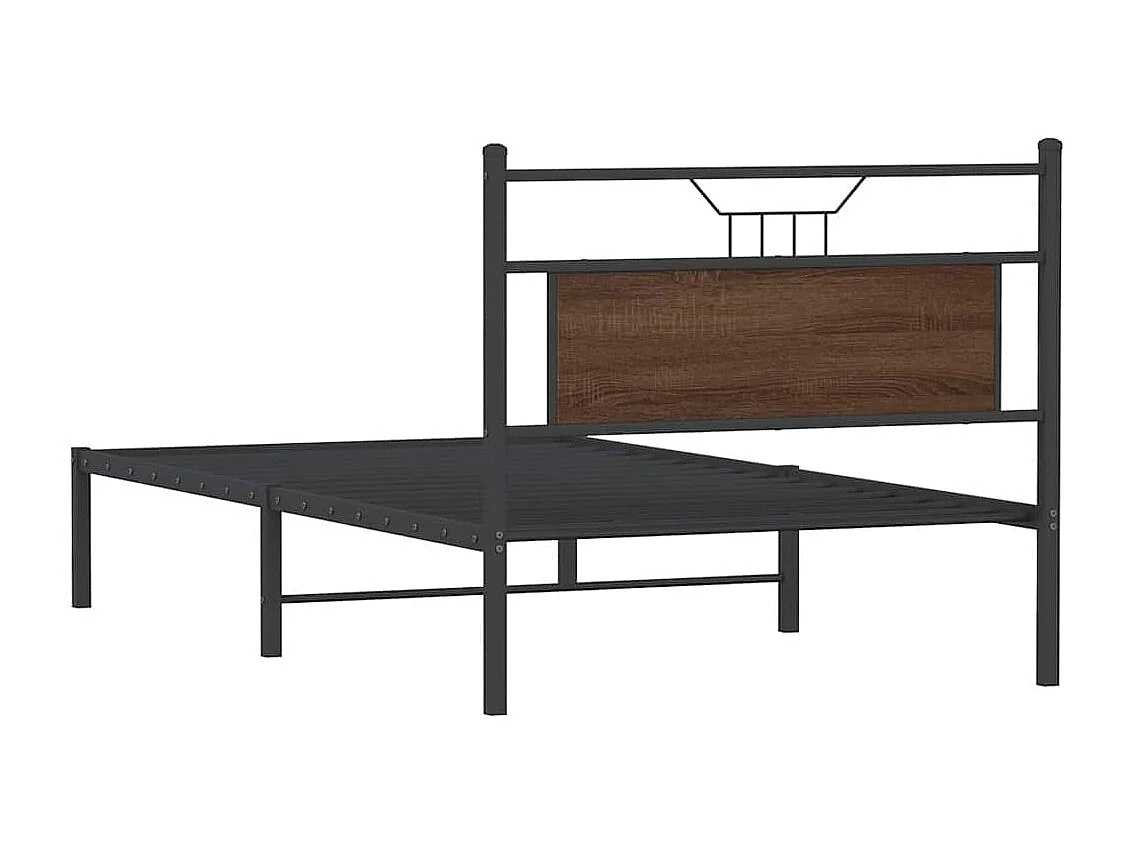 Estrutura cama sem colchão derivados madeira carvalho castanho