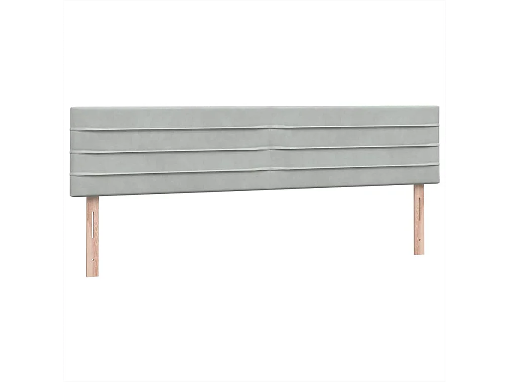 Cama box spring con colchón terciopelo gris claro 180x220 cm
