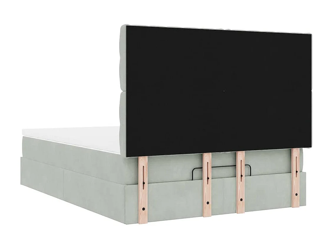 Estructura cama otomana colchones gris claro 140x190cm