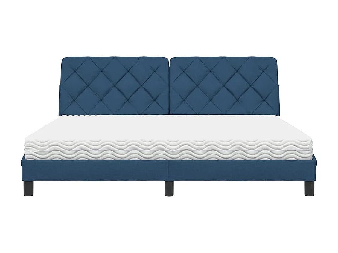 Cama con colchón de tela azul 180x200 cm