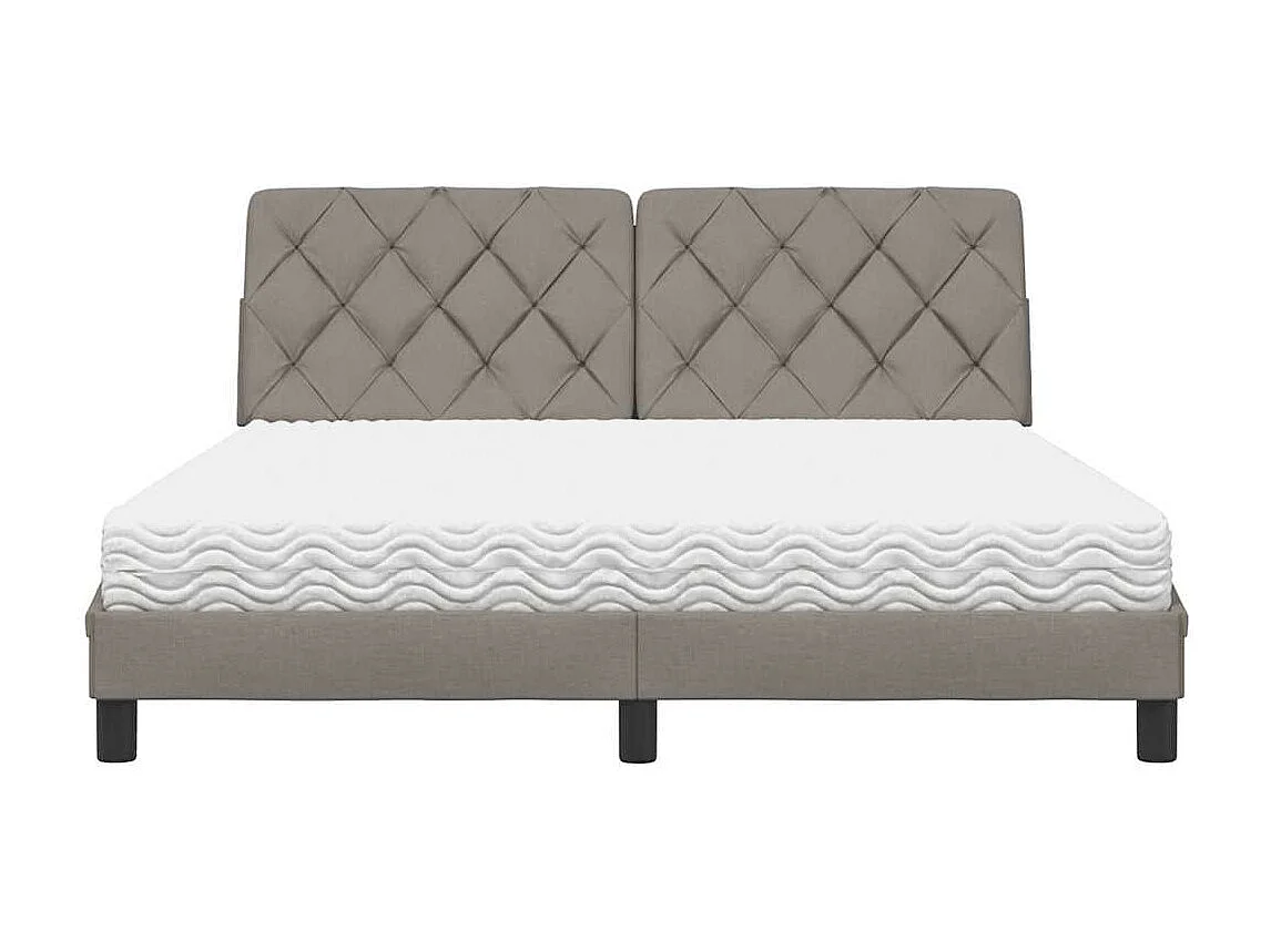 Lit avec matelas taupe 160x200 cm tissu