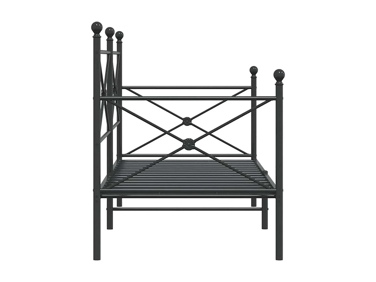 Lit de repos sans matelas noir 90x200 cm acier