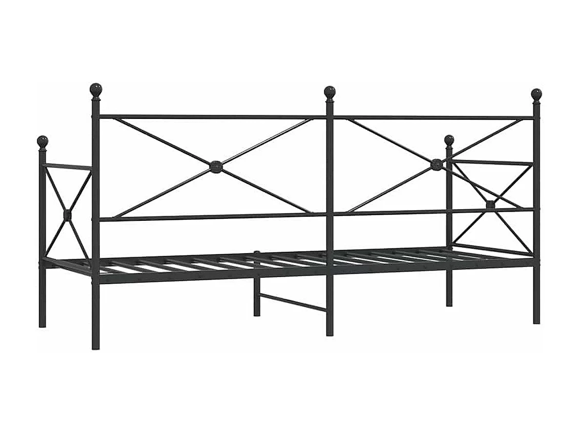 Lit de repos sans matelas noir 90x200 cm acier