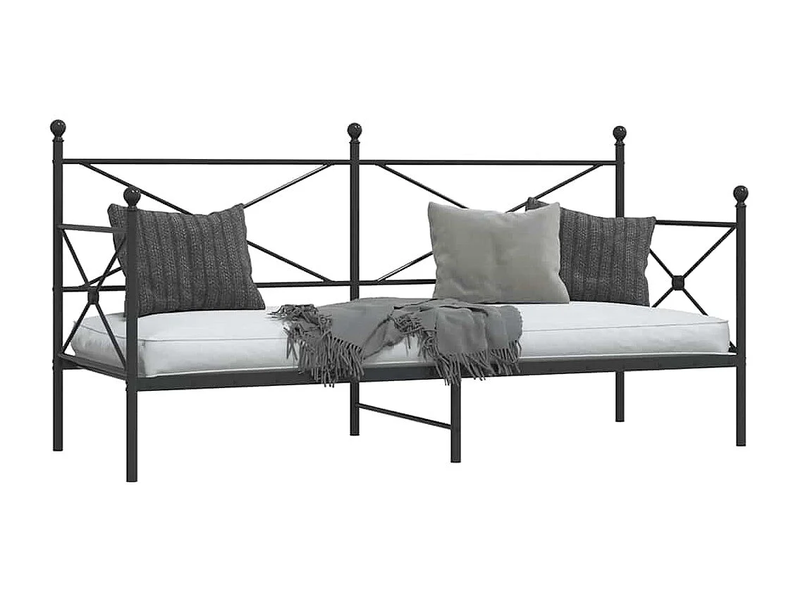 Cama de Dia sem Colchão 90x200 cm aço preto