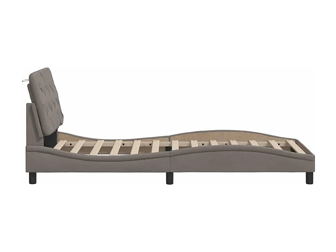 Estrutura de cama sem colchão 90x190 cm tecido cinzento