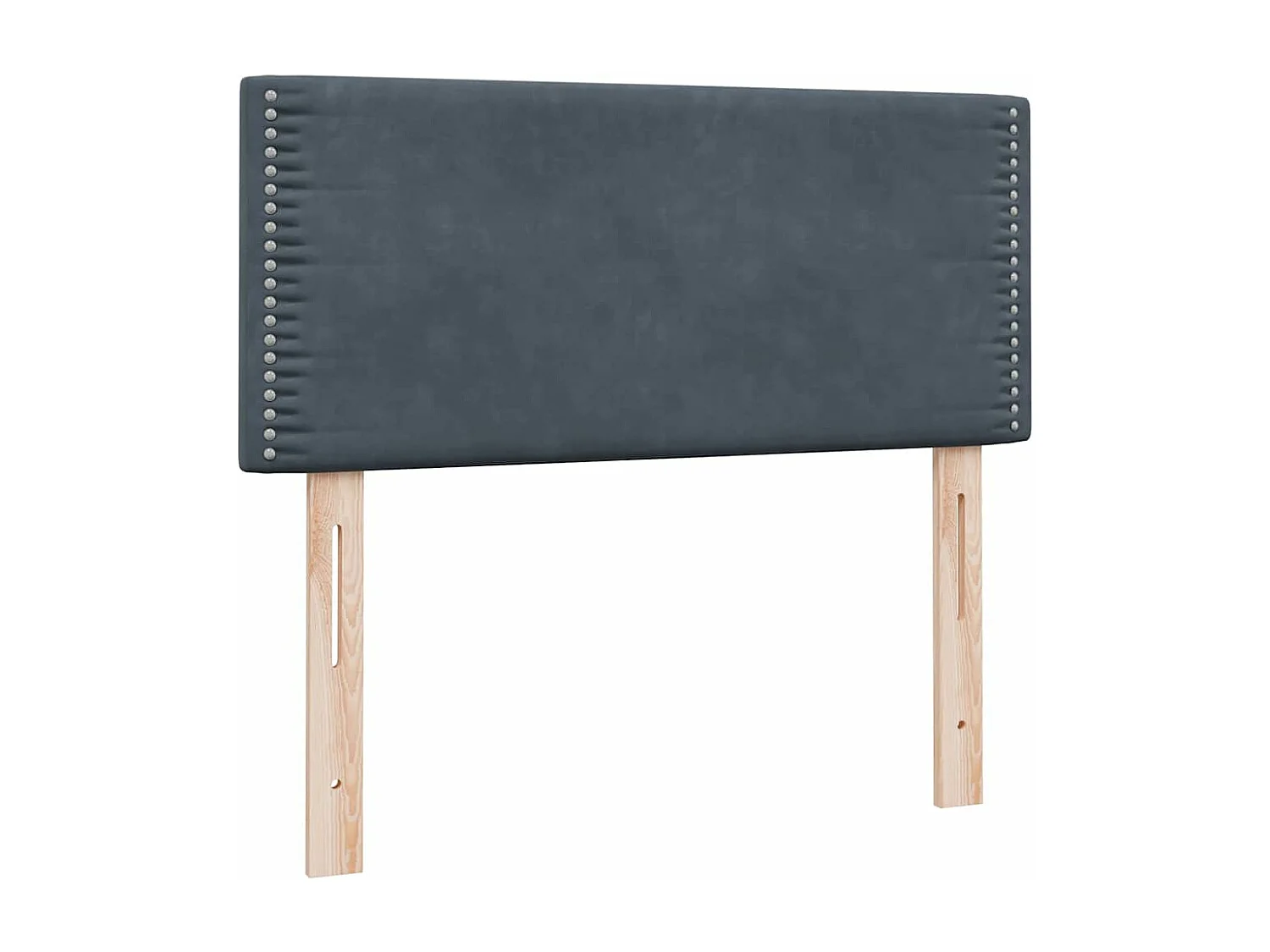 Cama box spring con colchón terciopelo gris oscuro 90x220 cm