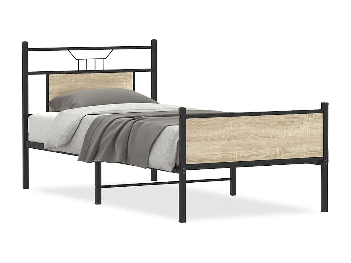 Cadre de lit sans matelas chêne sonoma 90x190 cm