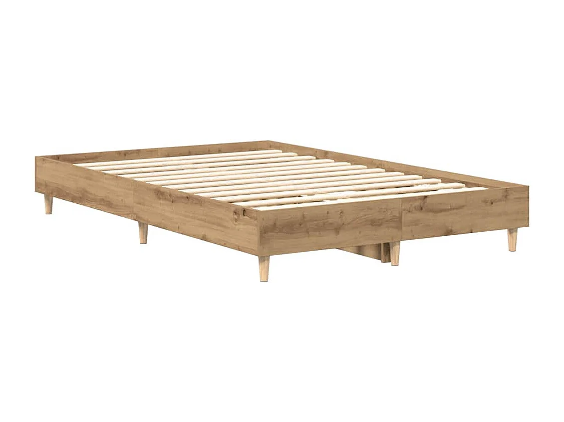 Estructura de cama sin colchón roble artesanal 135x190cm madera