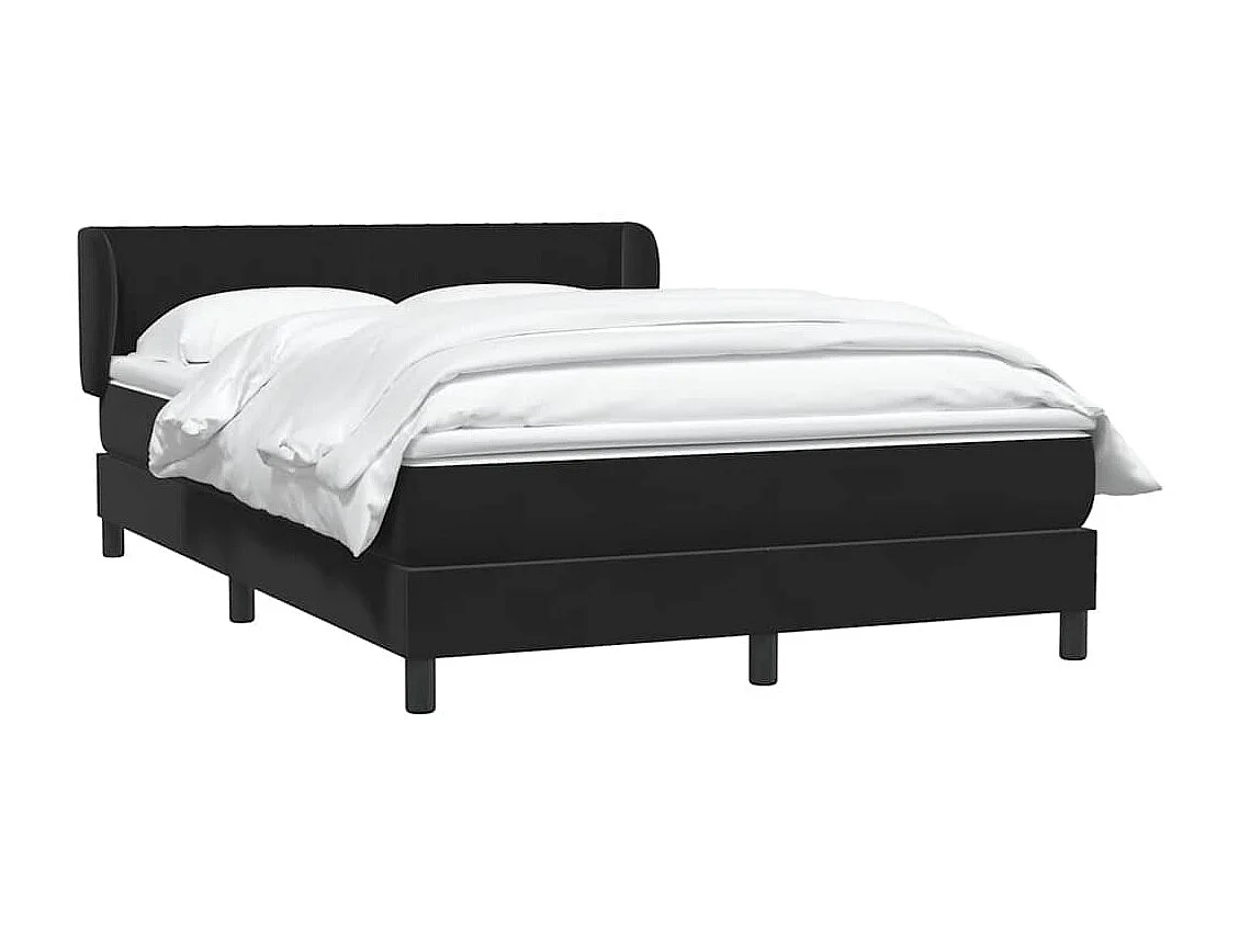 Sommier à lattes de lit avec matelas noir 140x210 cm velours