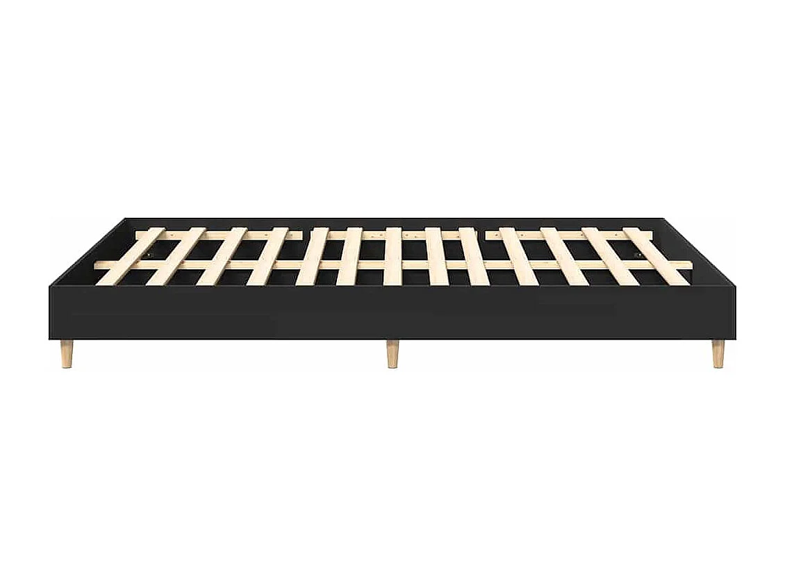 Cadre de lit sans matelas noir 150x200 cm bois d'ingénierie