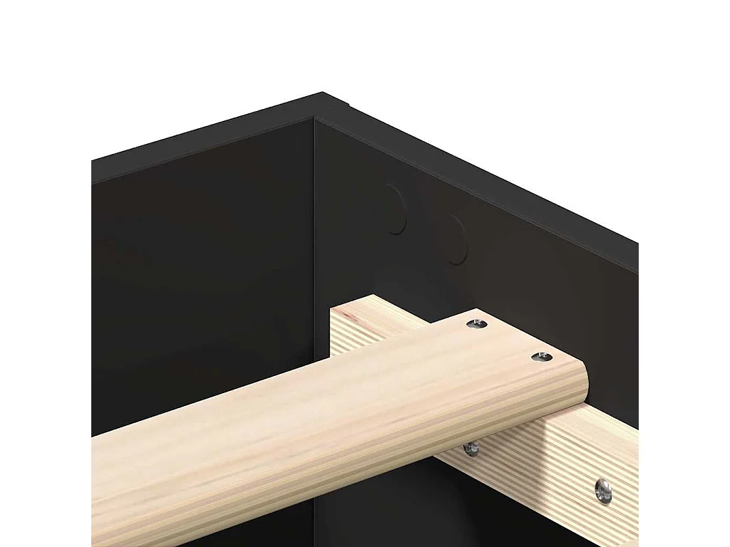 Cadre de lit sans matelas noir 150x200 cm bois d'ingénierie