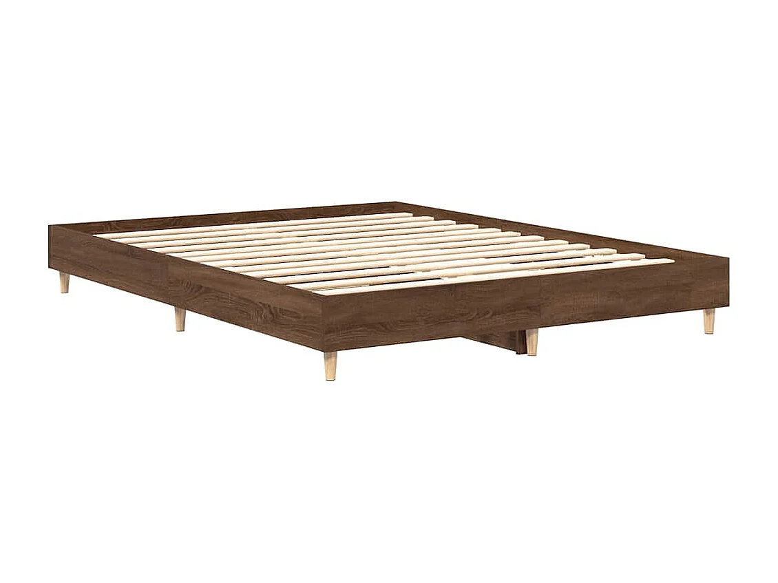 Estructura de cama sin colchón madera marrón roble 90x190 cm