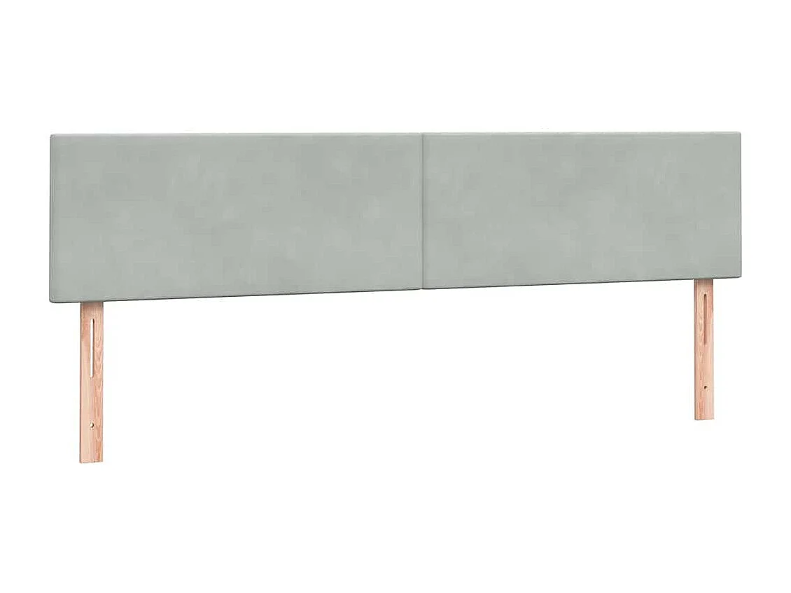 Cama box spring con colchón terciopelo gris claro 180x210 cm