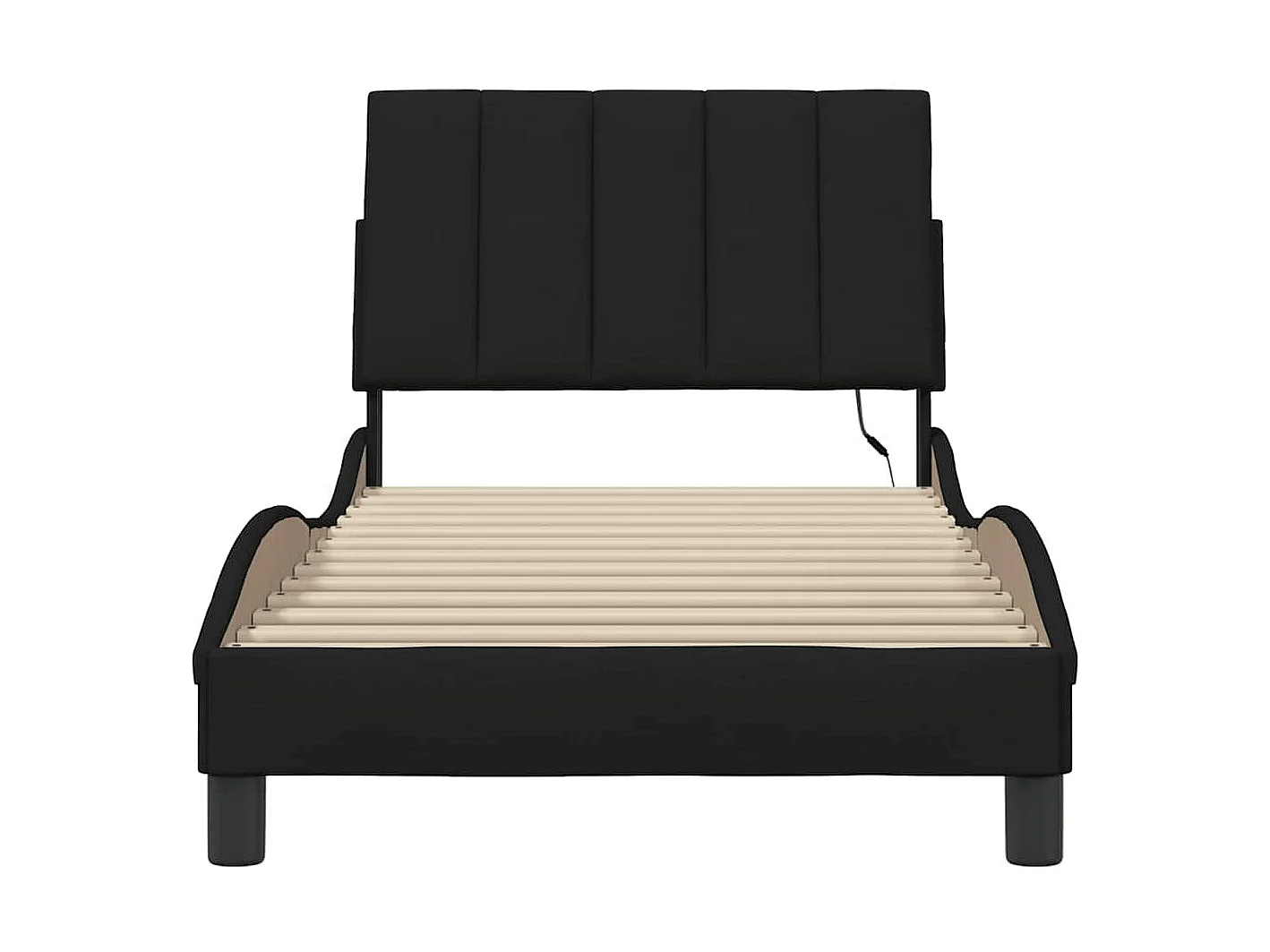 Cadre de lit sans matelas noir 80x200 cm tissu