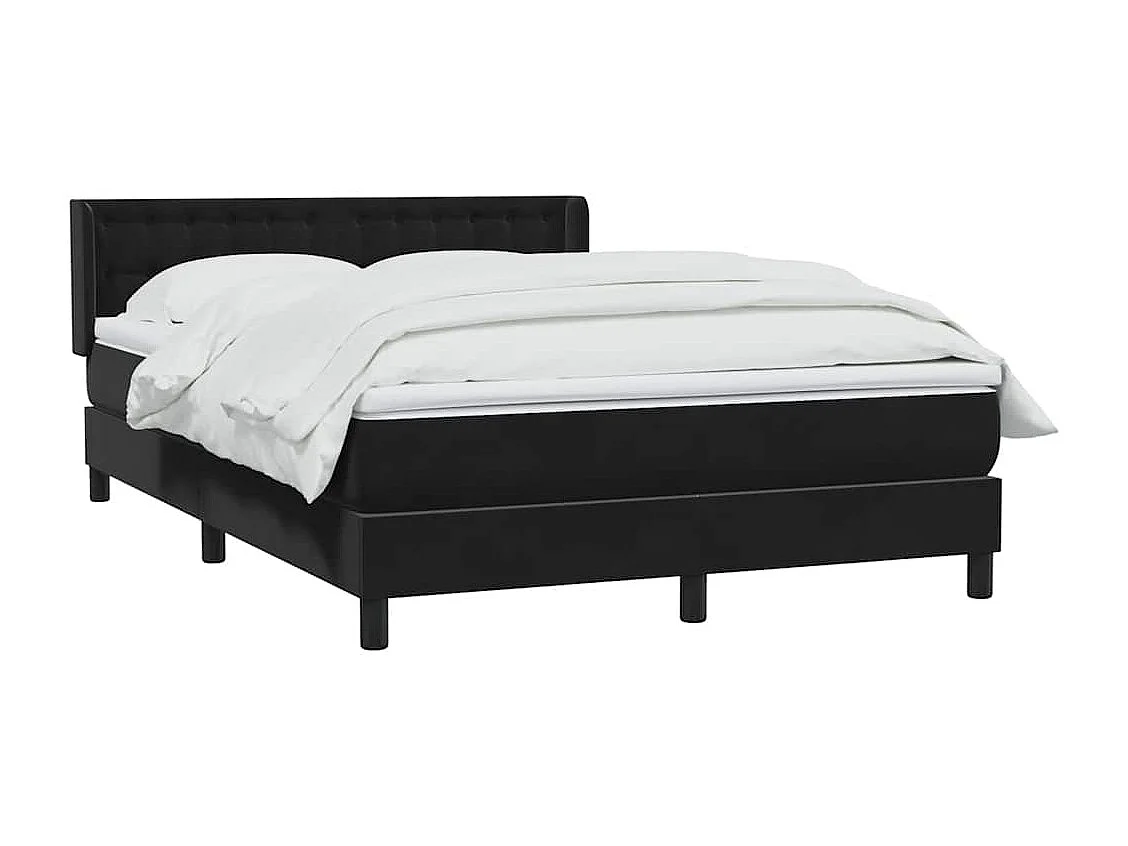 Cama com molas/colchão 160x220 cm veludo preto