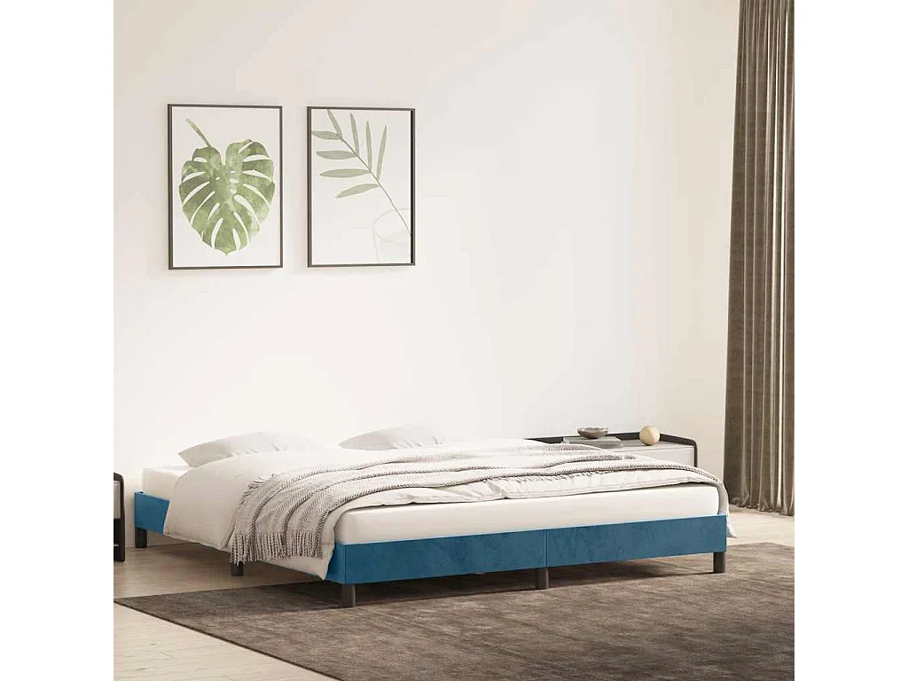 Bedframe zonder matras 200x210 cm fluweel donkerblauw