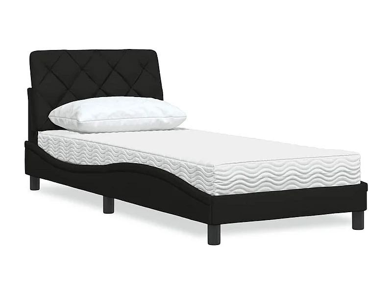 Bed met matras stof zwart 80x200 cm