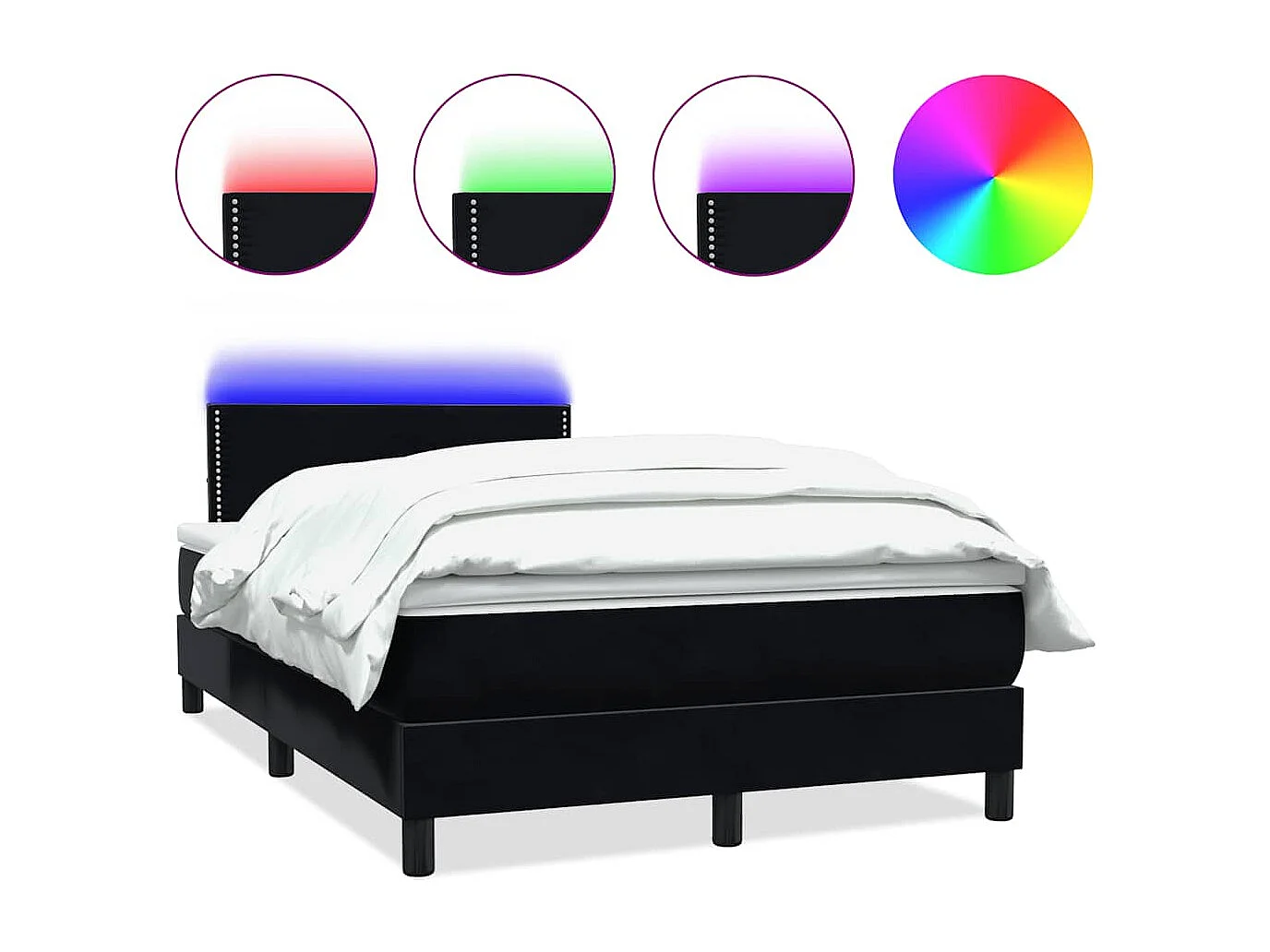 Boxspring met matras fluweel zwart 120x210 cm