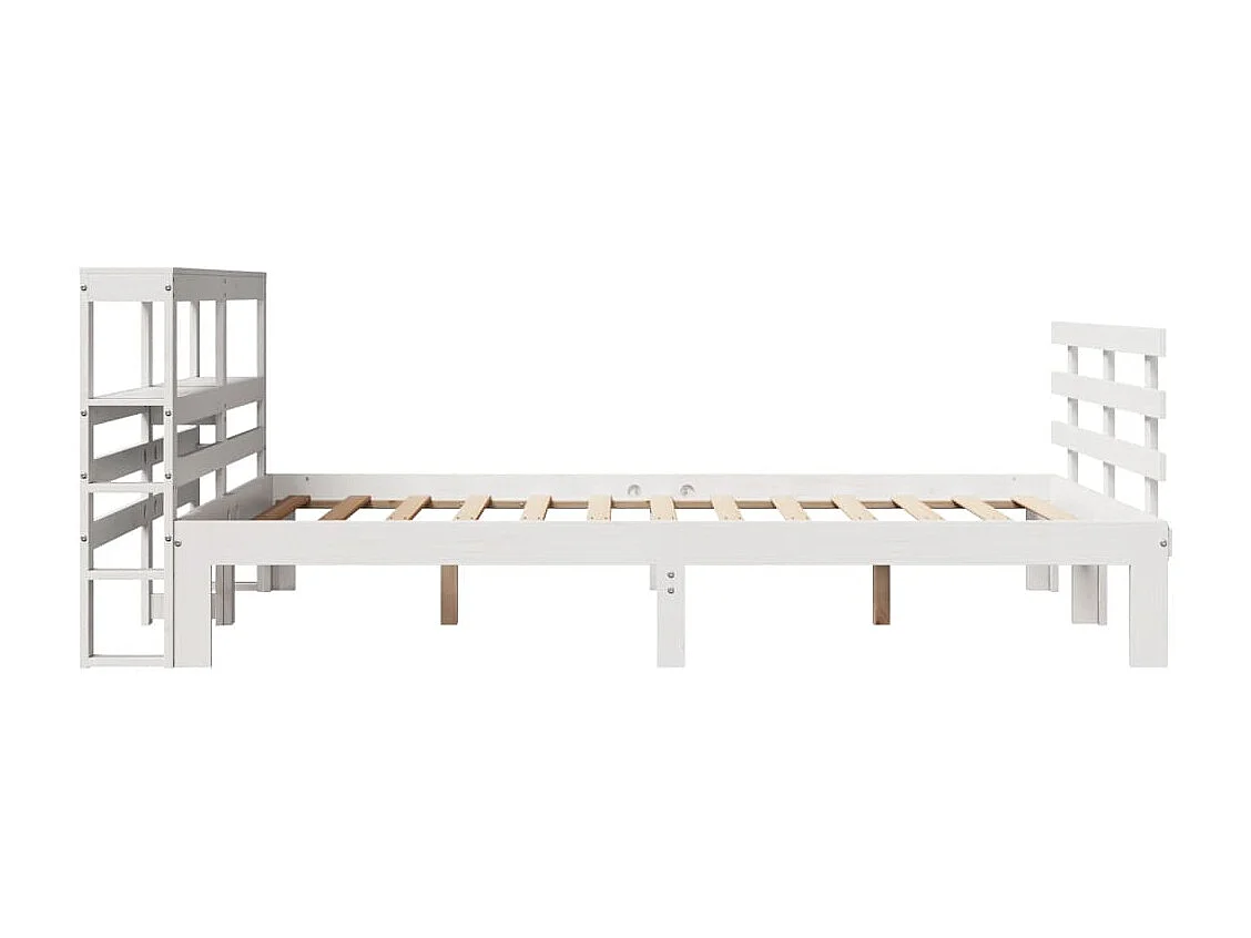 Estrutura cama com cabeceira 135x190 cm pinho maciço branco