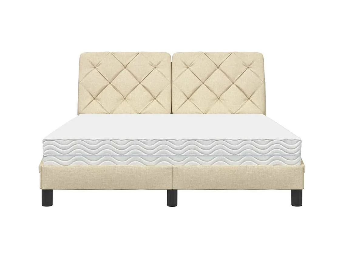 Cama com colchão 120x200 cm tecido cor creme