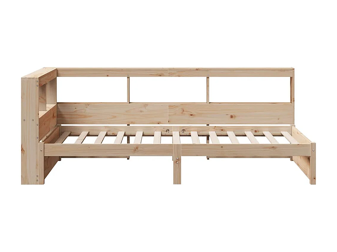 Lit bibliothèque sans matelas 90x190 cm bois de pin massif